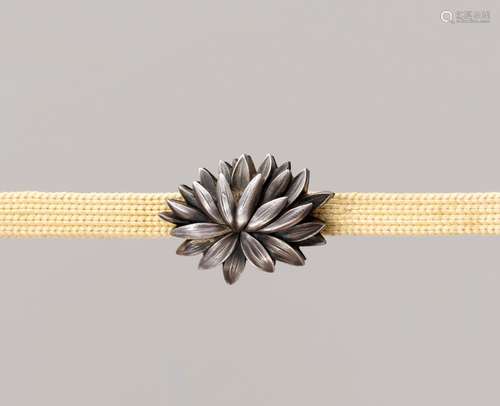 TOSHIMASA: A FINE SHIBUICHI OBIDOME (SASH CLIP) WITH CHRYSAN...