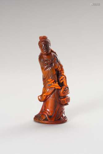 A HORN FIGURE OF GUANYIN