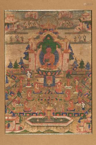 A THANGKA OF BUDDHA AMITHABA