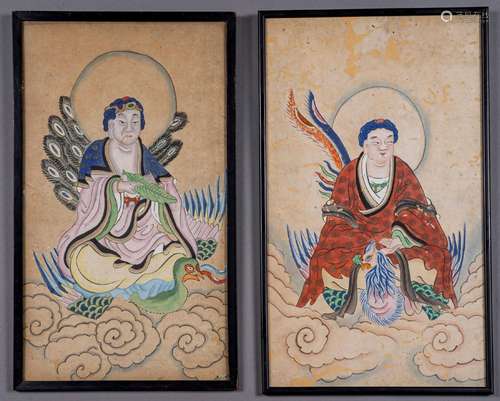 TWO QING DYNASTY PANTINGS OF DEITIES