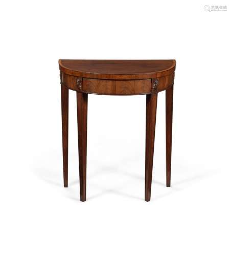 A GEORGE III MAHOGANY AND CROSSBANDED SIDE TABLE