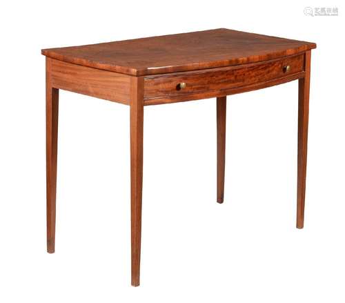 A REGENCY MAHOGANY BOWFRONT SIDE TABLE