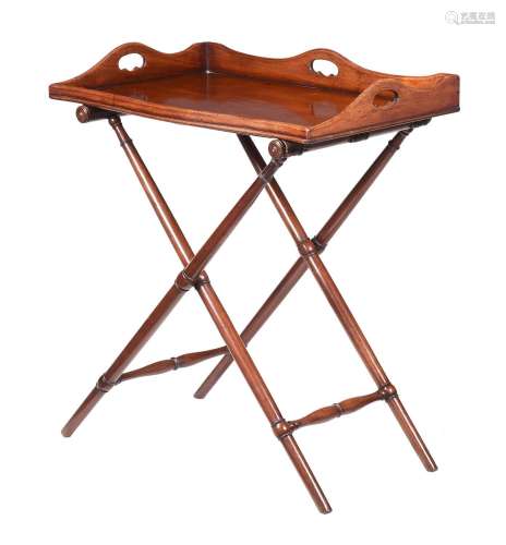 A MAHOGANY BUTLER'S TRAY ON STAND