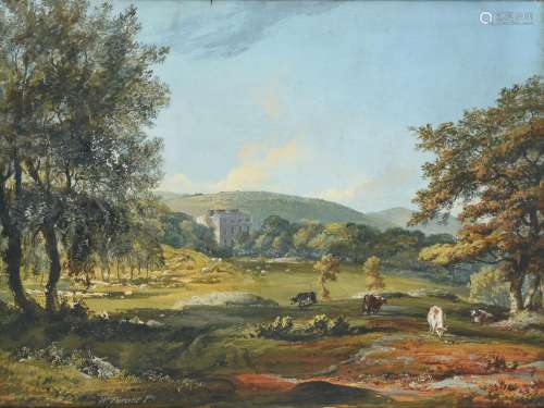 ENGLISH SCHOOL (19TH CENTURY), LANDSCAPE WITH CATTLE GRAZING...