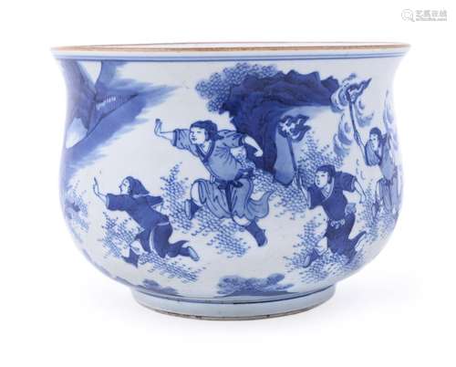 A LARGE CHINESE BLUE AND WHITE BOWL