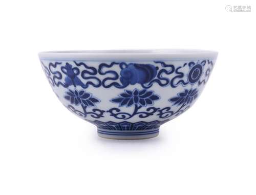 A CHINESE BLUE AND WHITE BOWL