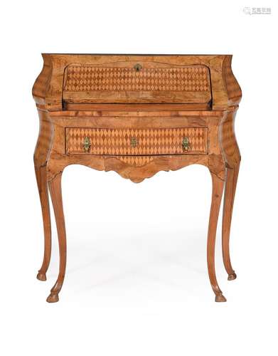 AN ITALIAN OLIVEWOOD AND PARQUETRY BUREAU