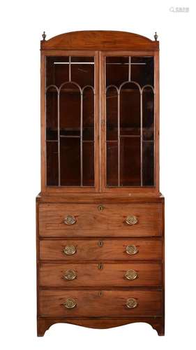 A REGENCY MAHOGANY SECRETAIRE BOOKCASE