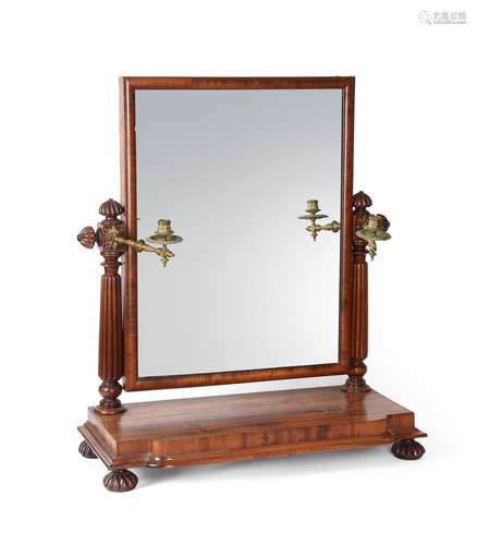 A GEORGE IV MAHOGANY DRESSING MIRROR