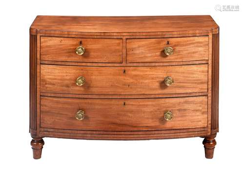 A REGENCY MAHOGANY CHEST OF DRAWERS