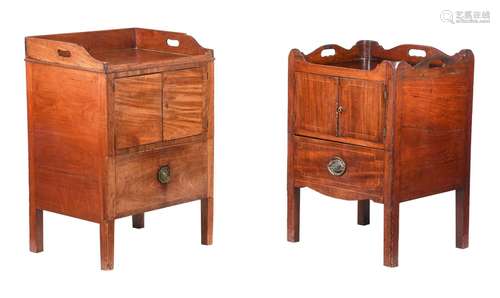 TWO SIMILAR GEORGE III NIGHT COMMODES