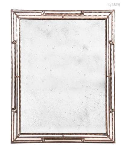 A RECTANGULAR OVERMANTEL MIRROR IN 18TH CENTURY STYLE