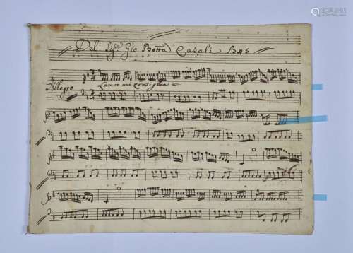 Giovanni Battista CASALI (1715-1792), compositeur italien. L...
