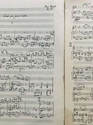 Henri MARTELLI (1895-1980), compositeur. Manuscrit musical a...