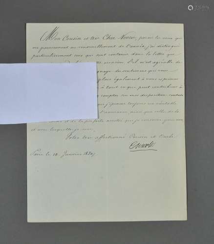 CHARLES X, roi de France.<br />
Lettre signée à " mon c...