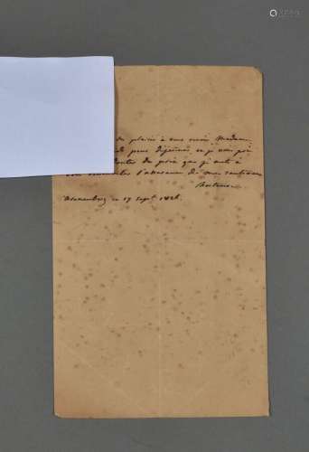 HORTENSE DE BEAUHARNAIS (1783-1837).<br />
Lettre autographe...