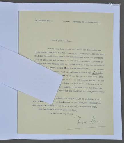 Thomas MANN (1875-1955), écrivain allemand, prix Nobel de li...