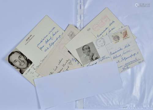 PRIX NOBEL. 6 cartes postales signées ou autographes signées...