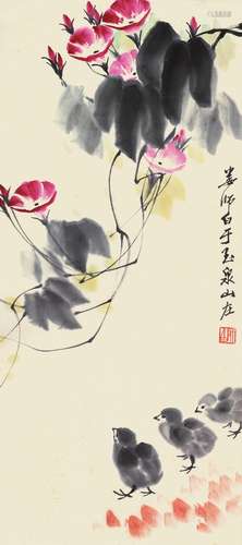 娄师白 花卉 纸本立轴