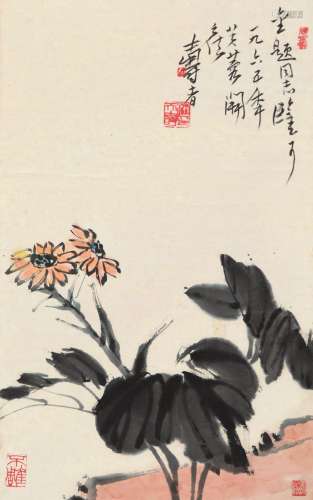 潘天寿 花卉 纸本镜片