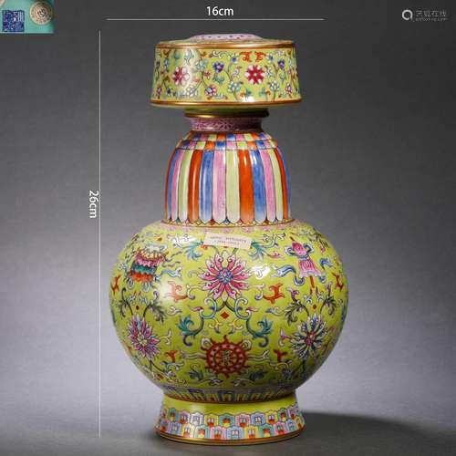 Yangcai Glaze Baoxiang Flower Floral Altar Pot