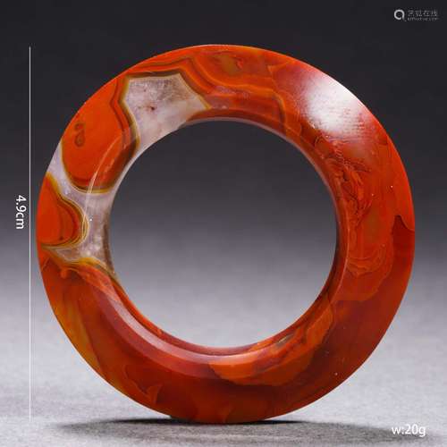 A Chinese Archaic Carved Agate Ring