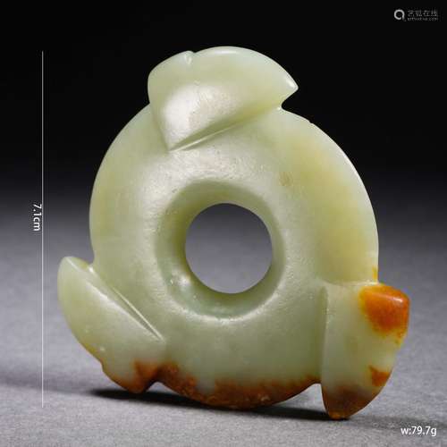 A Carved Celadon Jade Ornament