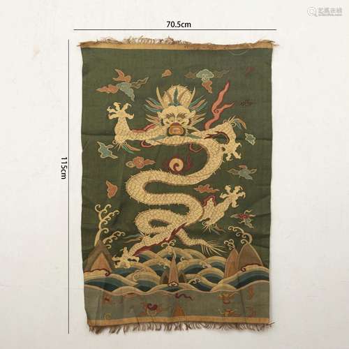 A Embroidered Kesi Dragon Hanging Panel