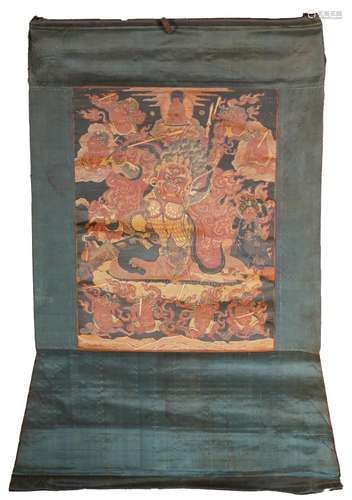 A Tibetan Thangka Depicting