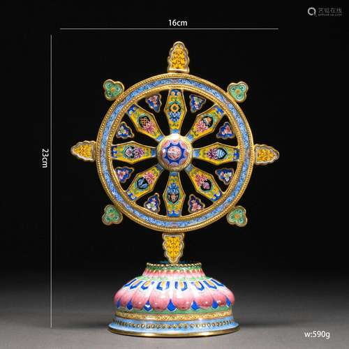 A Painted Enamel Ritual Wheel