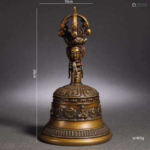 A Tibetan Bronze Bell Ghanta