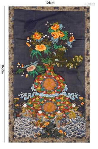 A Chinese Imperial Embroidered Hanging Panel