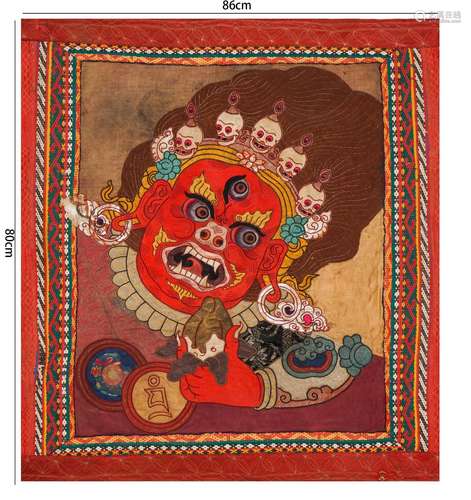 A Tibetan Extremely Rare Thangka of Raktaymari