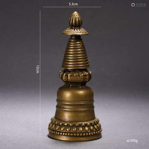 A Tibetan Bronze Stupa