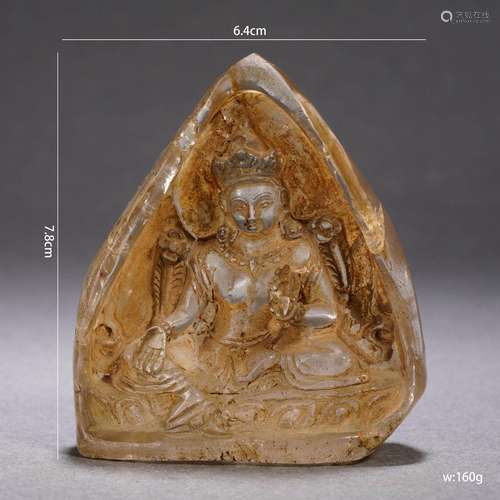 A Carved Jade Figure of Green Tara