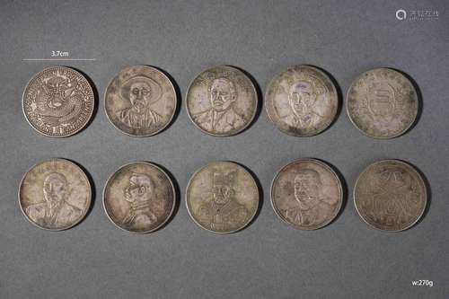 A Group of Ten Silver Coins