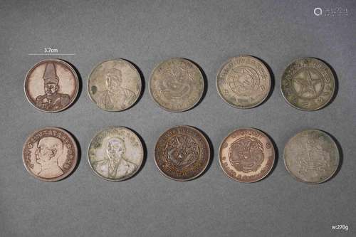 A Group of Ten Silver Coins