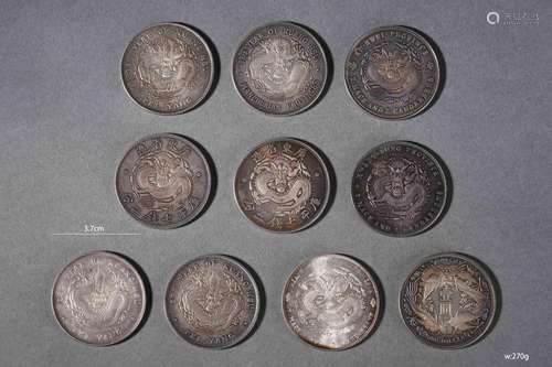 A Group of Ten Silver Coins