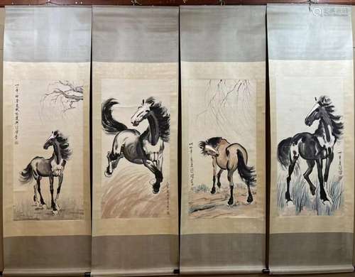 A Set of Four Chinese Painting Hanging Panels