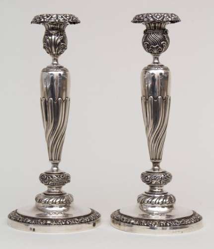 Paar Empire Kerzenleuchter / A pair of silver Empire candles...