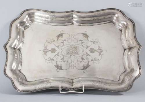 Prunk-Tablett / A large silver tray, Galtes, Barcelona, 19. ...