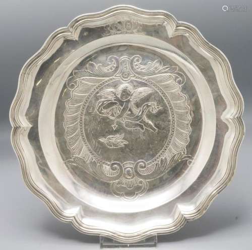 Allianzteller / A silver alliance plate, Claude Genu, Paris,...
