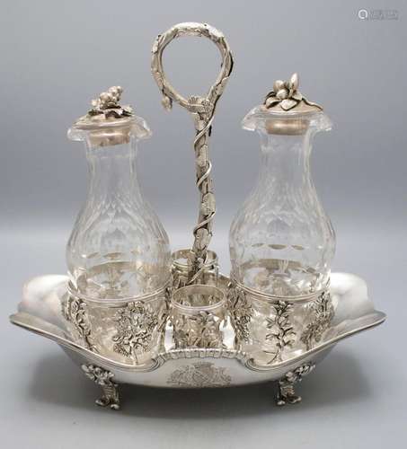 Barock-Menage / A Baroque silver cruet stand / Huilier, Jean...