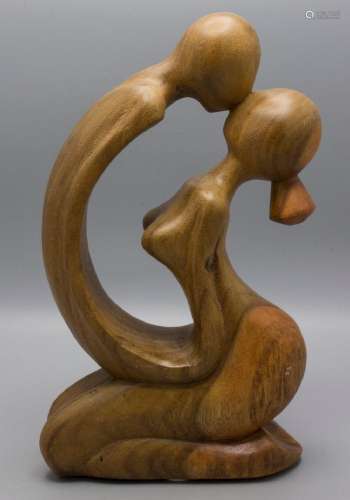 Abstrakte Holz-Skulptur \'Liebespaar\' / An abstract wooden ...