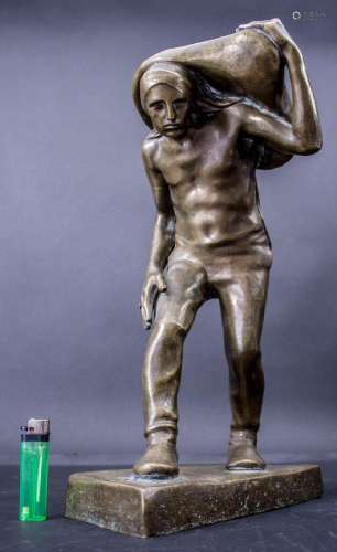 Julius OBST (1878-1939), Bronzeplastik \'Sackträger\', deuts...