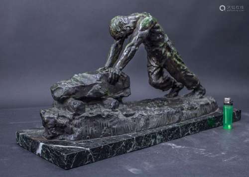 Victor DEMANET (1895-1964), Bronzeplastik \'Muskulöser Arbei...