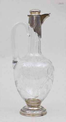 Karaffe mit Rosendekor/Decanter, Frankreich, um 1900