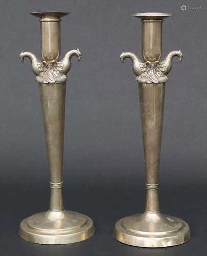 Paar Empire Kerzenleuchter / A pair of silver candlesticks, ...