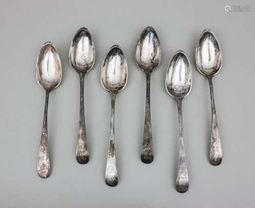 4+2 Suppenlöffel/6 Silver Spoons, Mannheim, um 1820