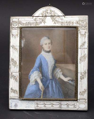 Miniatur Porträt einer Rokokodame am Klavier / A miniature p...